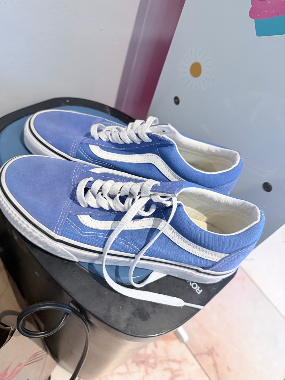 Vans Old Skool Sneakers - Light Blue and White